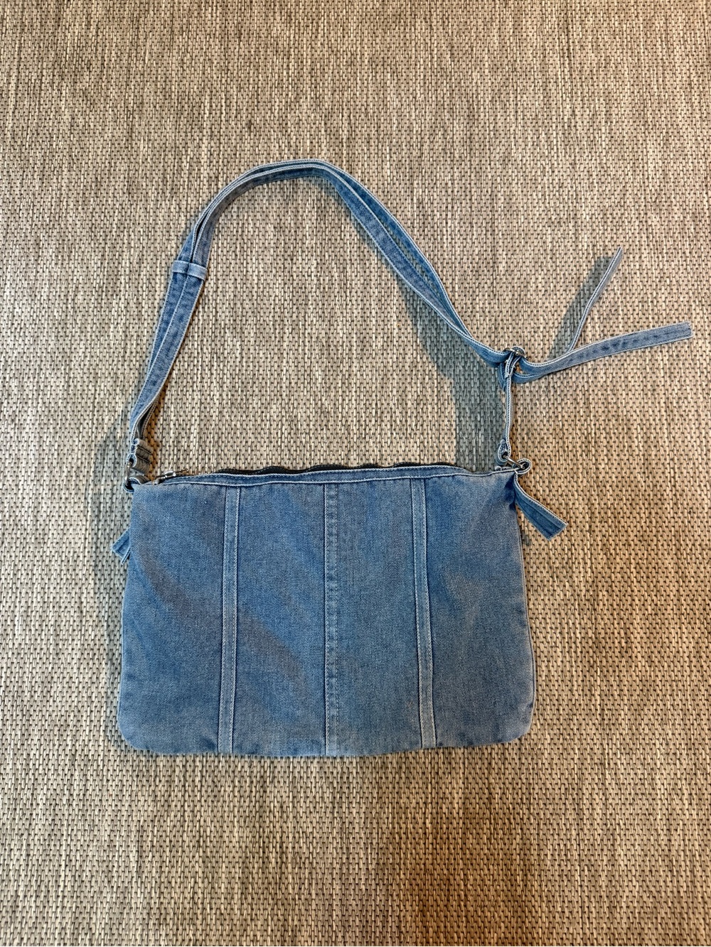 Denim Shoulder Bag in Light Blue - Casual Everyday Women’s Bag